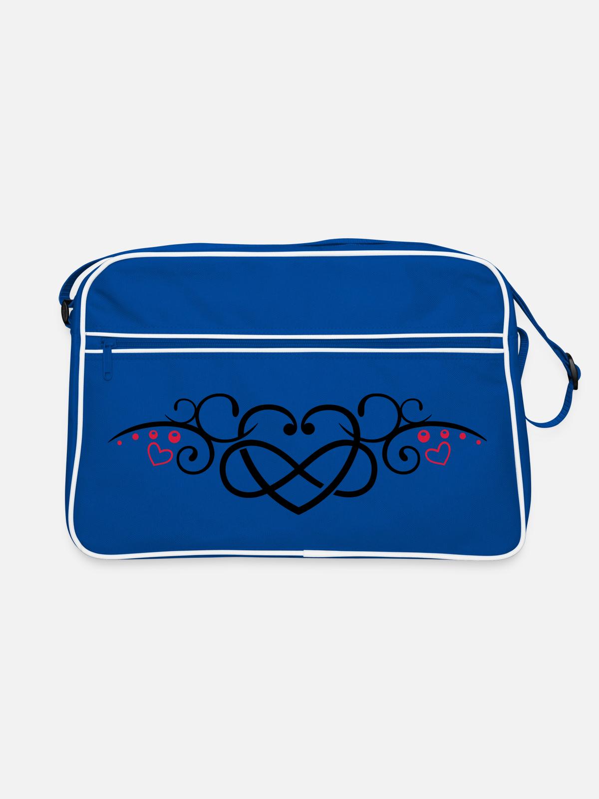 Herz mit Unendlichkeitschleife, infinity - Sac Retro - bleu/blanc - Devant