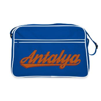 Antalya Lettering Retro Design - Sac Retro - bleu/blanc - Devant
