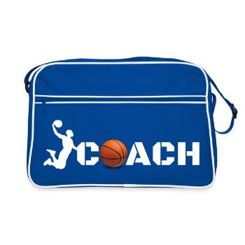 Basketball Coach Silhouette - Retro Bag - blue/white - Front