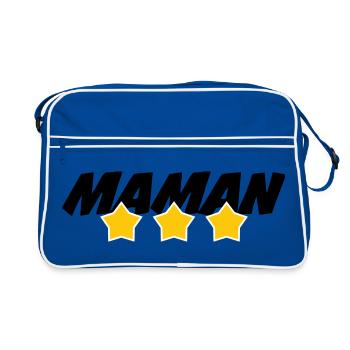Maman d'Amour - Muttertag - Retro Tasche - Blau/Weiß - Vorne