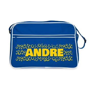 Cadeau pour André - Sac Retro - bleu/blanc - Devant
