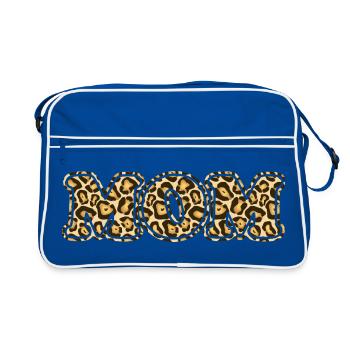 MOM Leopard Print Pattern - Retro Bag - blue/white - Front