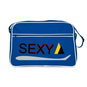 Sexy Typo Yellow Accent - Retro Bag - blue/white - Front