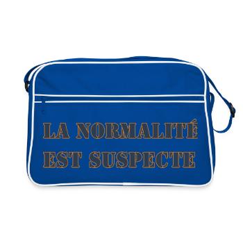 LA NORMALITÉ EST SUSPECTE - Sac Retro - bleu/blanc - Devant