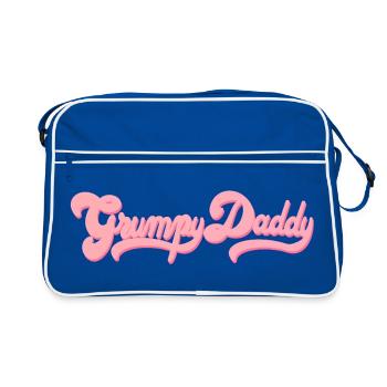 Grumpy Daddy Retro Script - Color "Bubble Gum" - Retro Bag - blue/white - Front