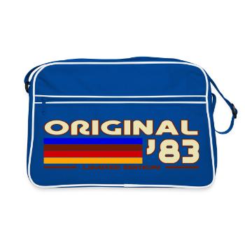 Originale 83 Vintage Rainbow Stripes - Retro Tasche - Blau/Weiß - Vorne