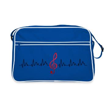 Glowing Treble Clef - Retro Bag - blue/white - Front