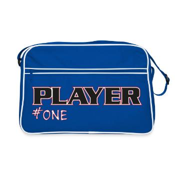 NERDY forever - PLAYER #ONE - Retro Tasche - Blau/Weiß - Vorne
