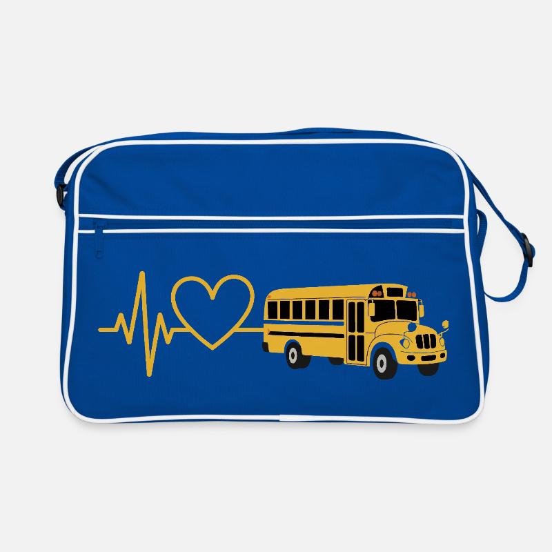 Herzbus: Liebe auf Rädern Retro Tasche
