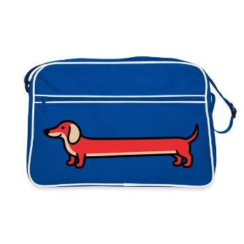 Teckel Teckel Conception de l’appartement pour chien teckel - Sac Retro - bleu/blanc - Devant