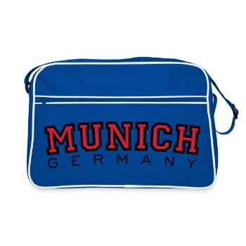 München Munich Germany (Schwarz/Rot) - Retro Tasche - Blau/Weiß - Vorne
