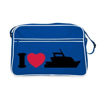 I love my yacht - Retro Bag - blue/white - Front