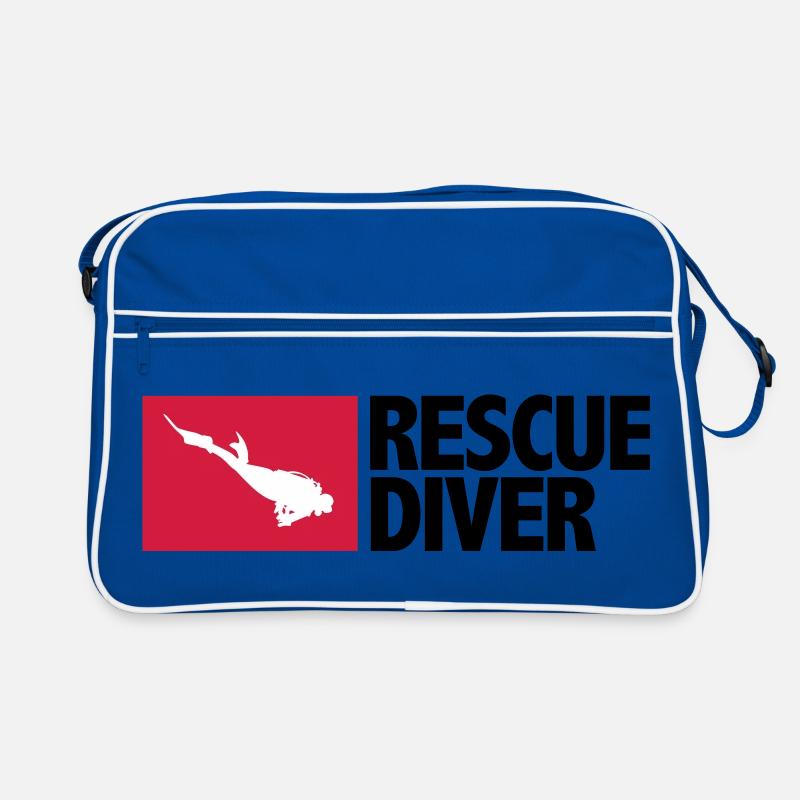 Rescue Diver - Retro Tasche - Blau/Weiß