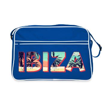 Ibiza Island Beach Retro Palm Trees Vintage Souvenir - Retro Bag - blue/white - Front