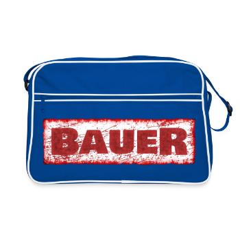 Geschenk für Bauer - Retro Tasche - Blau/Weiß - Vorne