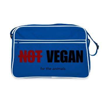 Pas végane pour les animaux - Sac Retro - bleu/blanc - Devant