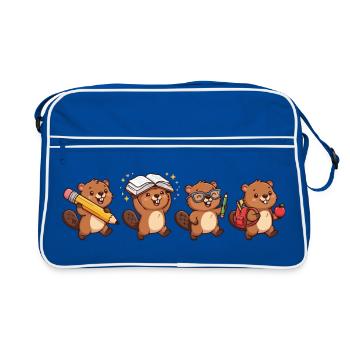 Lernbiber Quartet - Retro Bag - blue/white - Front