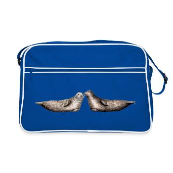 Phoque gris - Les phoques gris - gris Phoques - Sac Retro - bleu/blanc - Devant