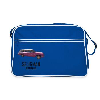 Old car in Seligman in Arizona, US Road 66 - Retro Bag - blue/white - Front