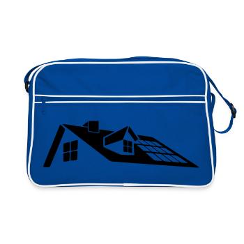 Modernes Dachdesign – Dachgaube mit Sonnenkollektoren - Retro Tasche - Blau/Weiß - Vorne