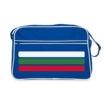 Drapeau de la Bulgarie Minimal - Bande en éventail du drapeau Desi - Sac Retro - bleu/blanc - Devant