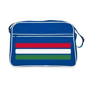 Drapeau Minimal de Hongrie - Drapeau Dessin en éventail - Sac Retro - bleu/blanc - Devant