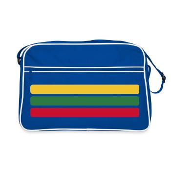 Lithuania Flag Minimal - Flag Fan Stripe Design - Retro Bag - blue/white - Front