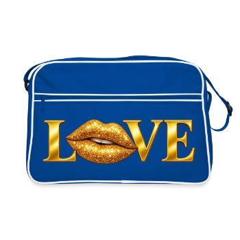 Love Golden Lips - Retro Bag - blue/white - Front