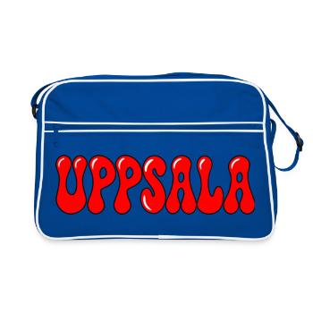 Uppsala Bubbles Roter Tippfehler - Retro Tasche - Blau/Weiß - Vorne