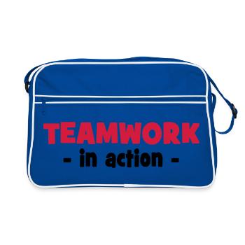 Travail d’équipe en action - Sac Retro - bleu/blanc - Devant