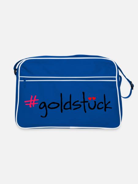 #goldstück - Retro Bag - blue/white - Front