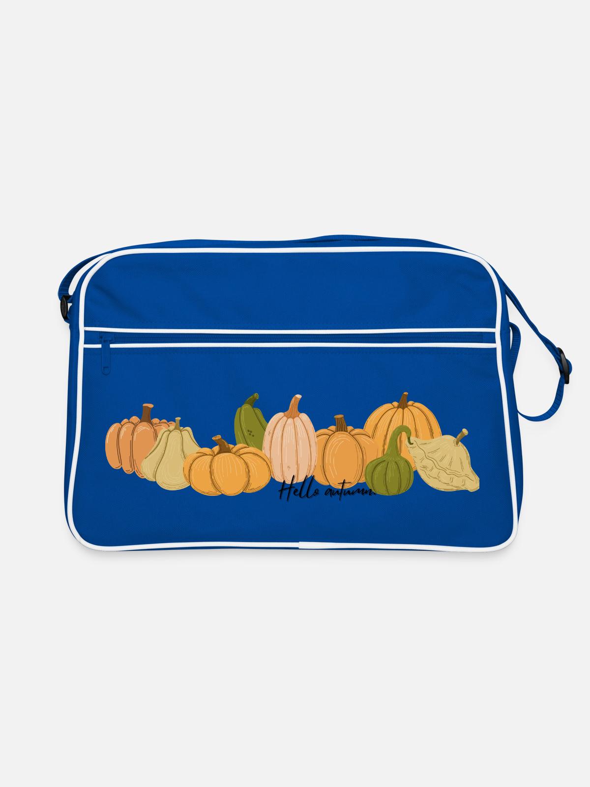 Hello autumn - Retro Bag - blue/white - Front