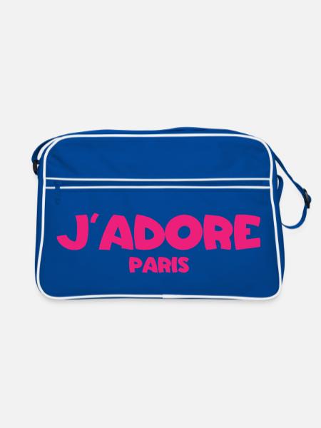 J’Adore Paris - J’aime Paris - France - Frankreich - Sac Retro - bleu/blanc - Devant