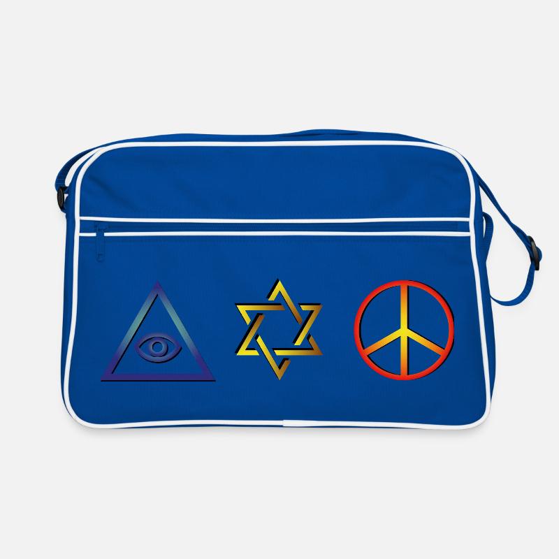 Symbole von Glauben und Frieden – Mystisches Design Retro Tasche