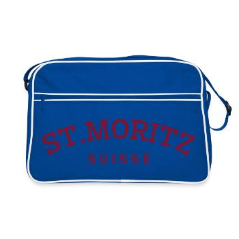 St. Moritz - Suisse - Switzerland - Swiss - Retro Bag - blue/white - Front