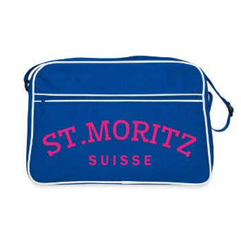 St. Moritz - Suisse - Switzerland - Swiss - Retro Bag - blue/white - Front