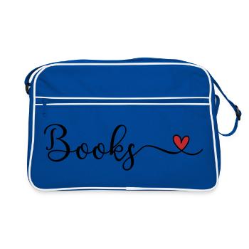 Bücher - Retro Tasche - Blau/Weiß - Vorne