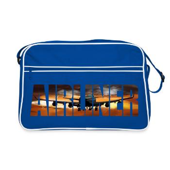 Airliner Jumbo-Jet - Retro Tasche - Blau/Weiß - Vorne