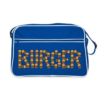 Typographie du burger - Sac Retro - bleu/blanc - Devant