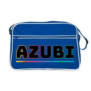 Design Azubi bunt - Retro Tasche - Blau/Weiß - Vorne
