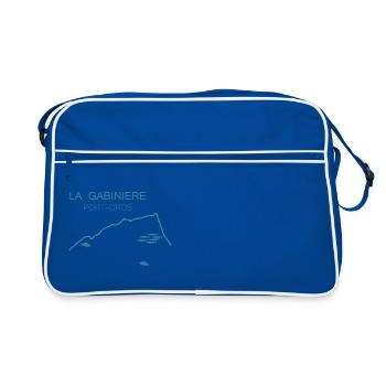 Ich kann nicht, ich bin in Port Cros weitergetaucht. - Retro Tasche - Blau/Weiß - Vorne