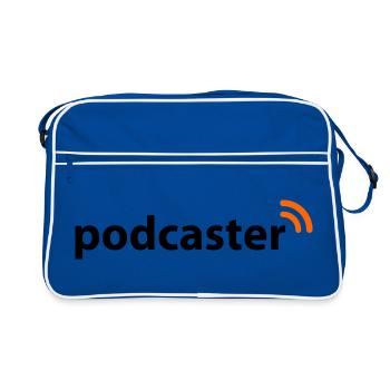 Podcaster - Retro Tasche - Blau/Weiß - Vorne