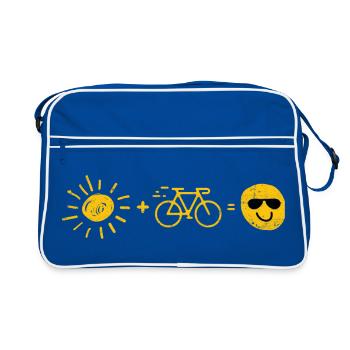 Sun and bicycle - Retro Bag - blue/white - Front