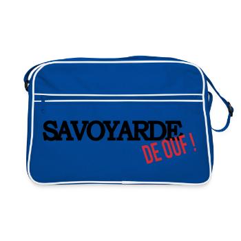 Savoyarde de ouf (noir) - Sac Retro - bleu/blanc - Devant