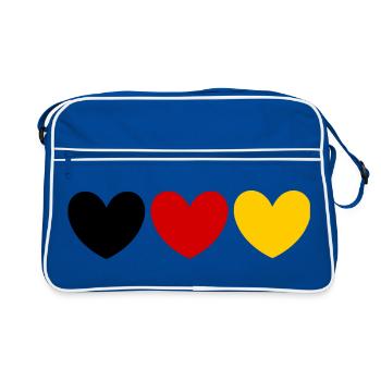 Germany Colors Heart Fan Shirt - Retro Bag - blue/white - Front