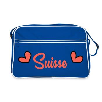 SUISSE. PAYS. GENEVE. DRAPEAU - Sac Retro - bleu/blanc - Devant