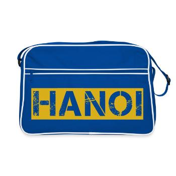 Hanoï Vintage Texte Jaune - Sac Retro - bleu/blanc - Devant