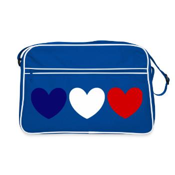 France Fan Shirt for France Fans France - Retro Bag - blue/white - Front