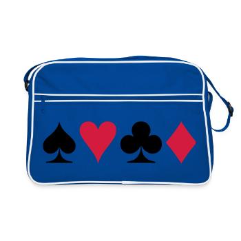 Poker - Jeu de cartes - Sac Retro - bleu/blanc - Devant
