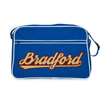Bradford Vintage Lettering - Retro Bag - blue/white - Front